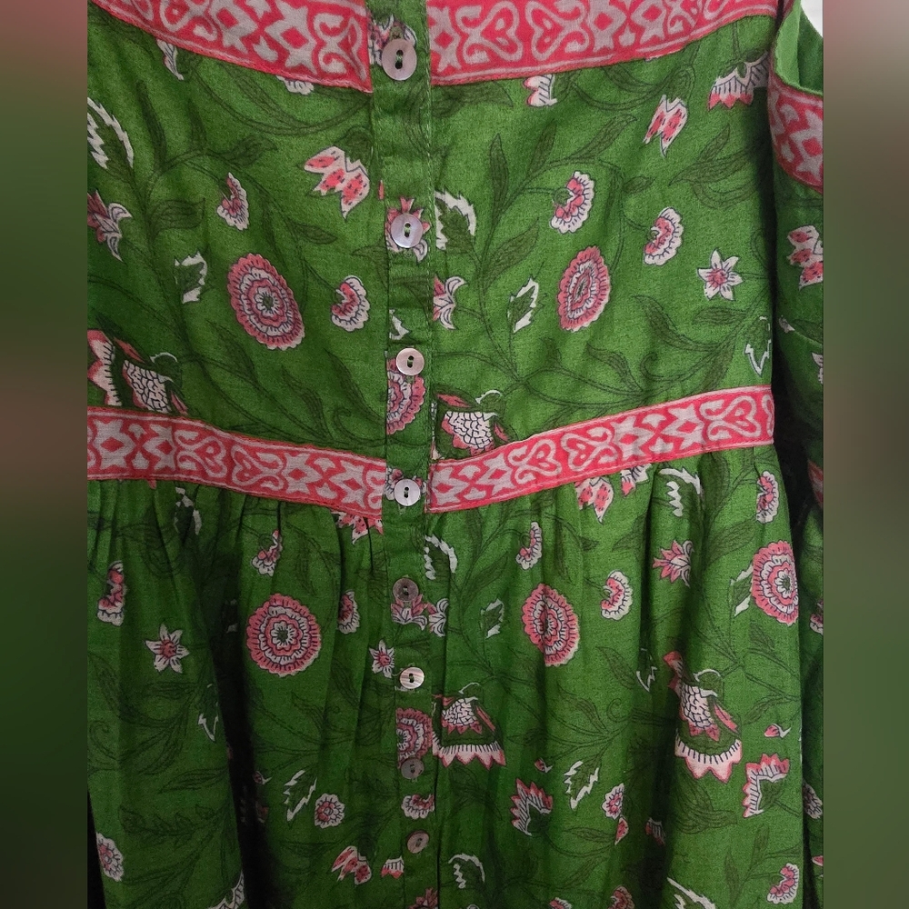 Green and Pink Floral Maxi Dress -Natural Life - Picture 5 of 8